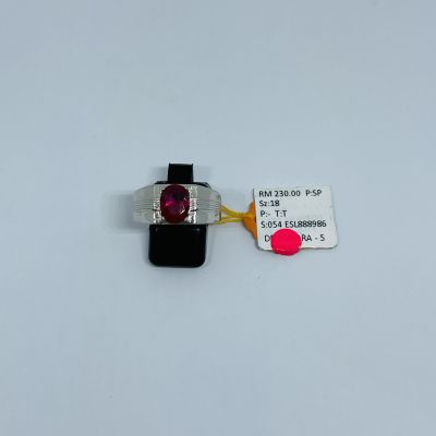 Cincin Perak 925 - BATU MERAH