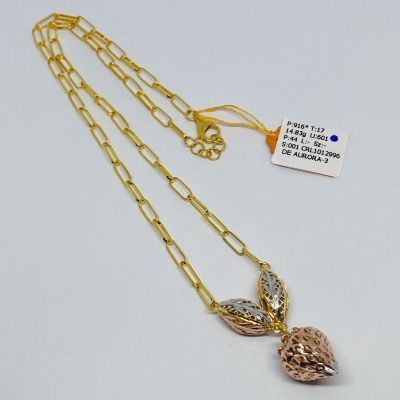 Rantai Leher 916 - CHOKER PAPERCLIP STRAWBERRY 3C