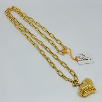 Rantai Leher 916 - CHOKER PAPERCLIP LOVE 1C