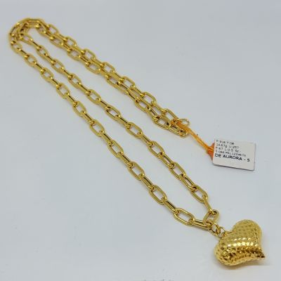 Rantai Leher 916 - CHOKER PAPERCLIP LOVE 1C