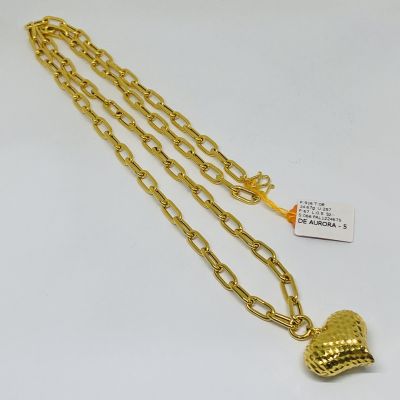 Rantai Leher 916 - CHOKER PAPERCLIP LOVE 1C