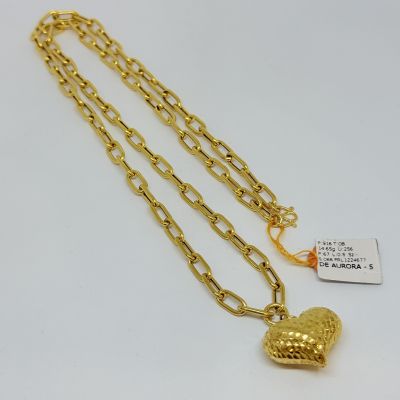 Rantai Leher 916 - CHOKER PAPERCLIP LOVE 1C