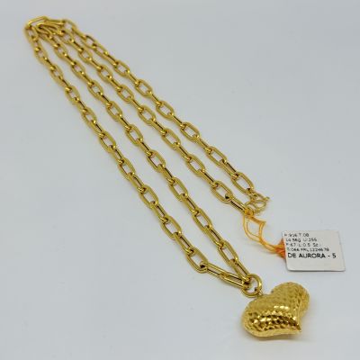 Rantai Leher 916 - CHOKER PAPERCLIP LOVE 1C