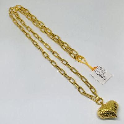 Rantai Leher 916 - CHOKER PAPERCLIP LOVE 1C