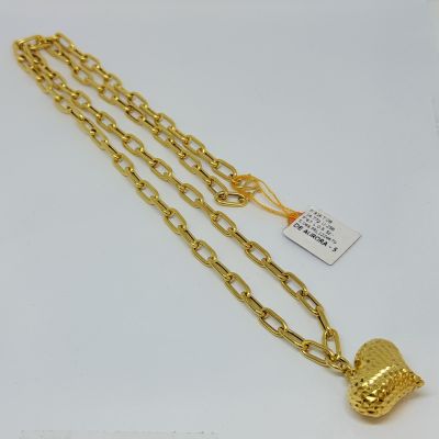 Rantai Leher 916 - CHOKER PAPERCLIP LOVE 1C