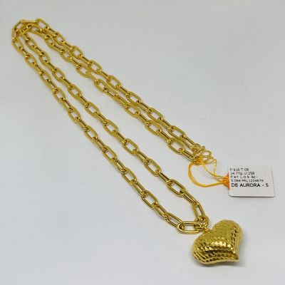 Rantai Leher 916 - CHOKER PAPERCLIP LOVE 1C